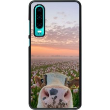 Coque Huawei P30 - Cow with tulips Spring 2026