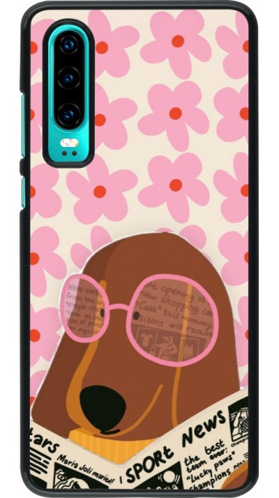 Huawei P30 Case Hülle - Dog with newspaper Spring 2026