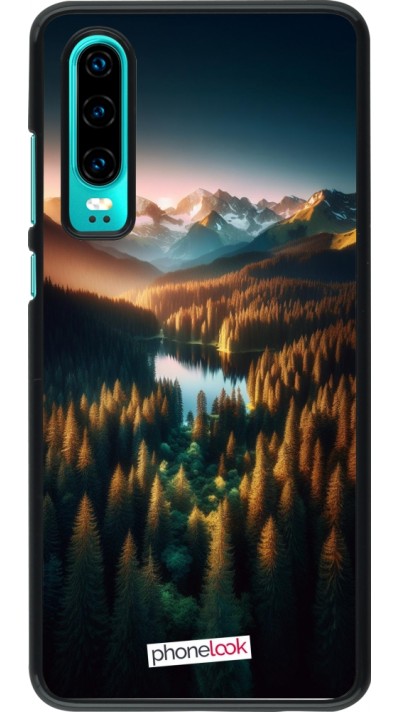Coque Huawei P30 - Sunset Forest Lake