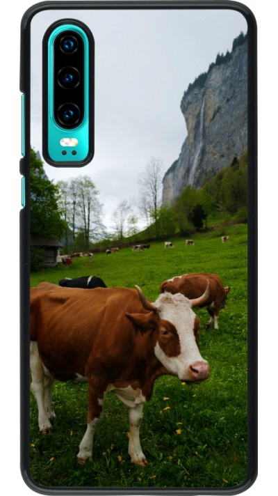 Huawei P30 Case Hülle -  Nationalfeiertag Schweiz Kühe