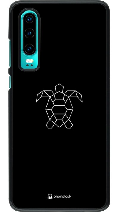 Coque Huawei P30 - Turtles lines on black