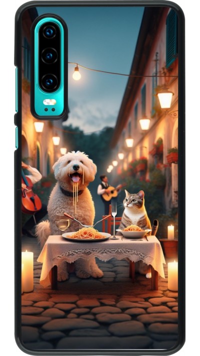 Coque Huawei P30 - Valentine 2024 Dog & Cat Candlelight