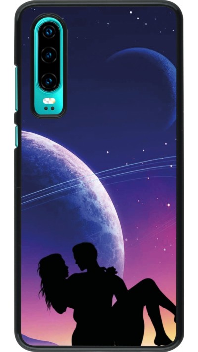 Coque Huawei P30 - Valentine 2023 couple love to the moon
