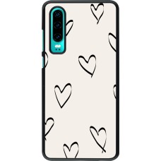 Huawei P30 Case Hülle - Valentine 2023 minimalist hearts