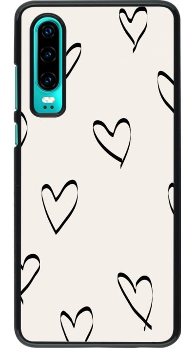 Coque Huawei P30 - Valentine 2023 minimalist hearts