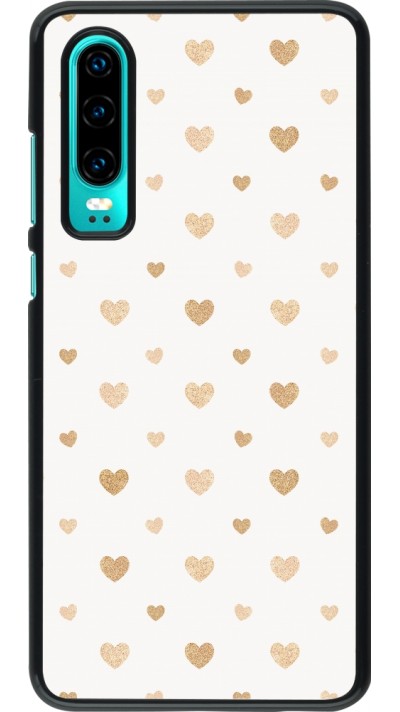 Coque Huawei P30 - Valentine 2023 multiple gold hearts