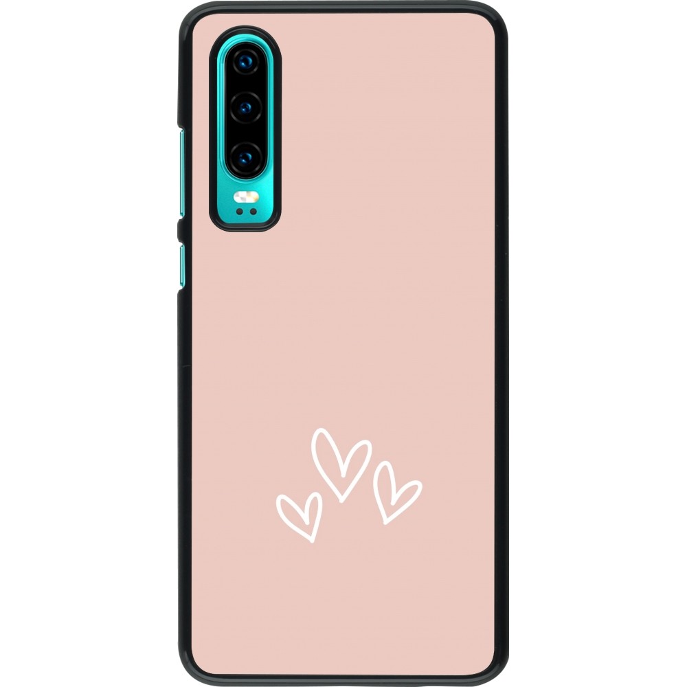 Huawei P30 Case Hülle - Valentine 2023 three minimalist hearts