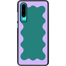 Huawei P30 Case Hülle - Wavy Rectangle Green Purple