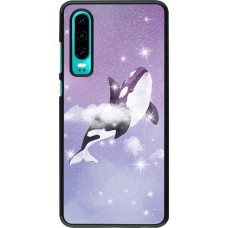 Coque Huawei P30 - Whale in sparking stars