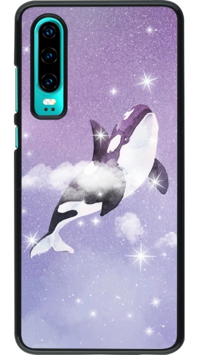 Coque Huawei P30 - Whale in sparking stars
