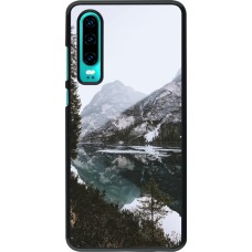 Huawei P30 Case Hülle - Winter 22 snowy mountain and lake