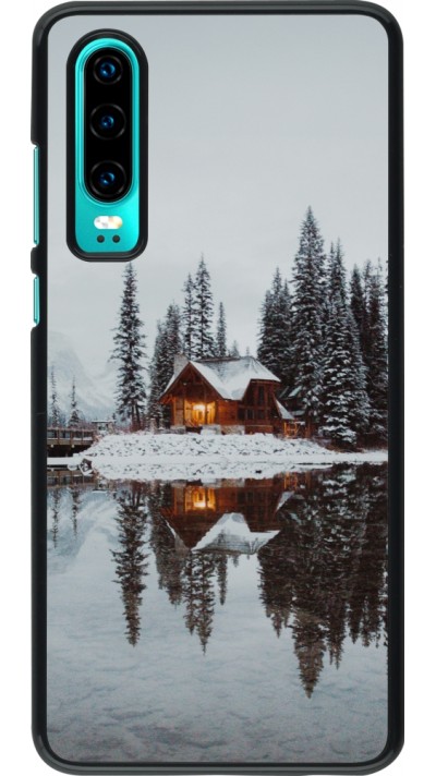 Coque Huawei P30 - Winter 25 Winter house forest afternoon