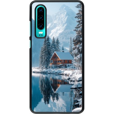 Huawei P30 Case Hülle - Winter 25 Winter house forest day