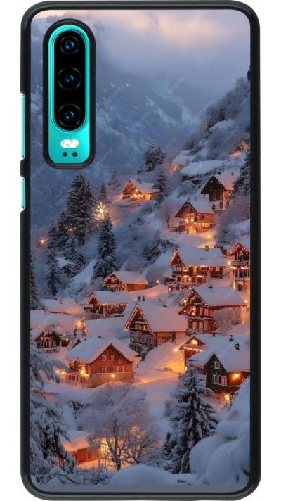 Coque Huawei P30 - Winter 25 Winter snowy village