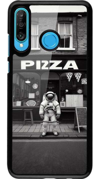 Huawei P30 Lite Case Hülle - Astronaut vor einer Pizzeria