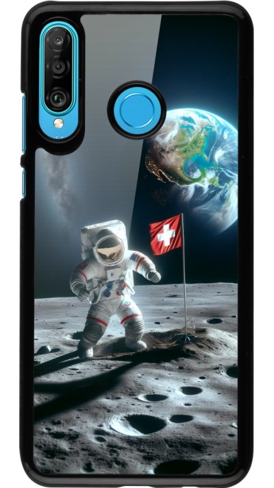 Coque Huawei P30 Lite - Astro Suisse sur lune