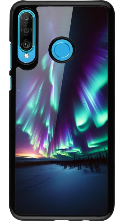 Coque Huawei P30 Lite - Aurore Boréale Étincelante