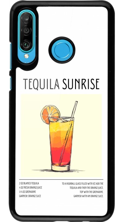 Huawei P30 Lite Case Hülle - Cocktail Rezept Tequila Sunrise