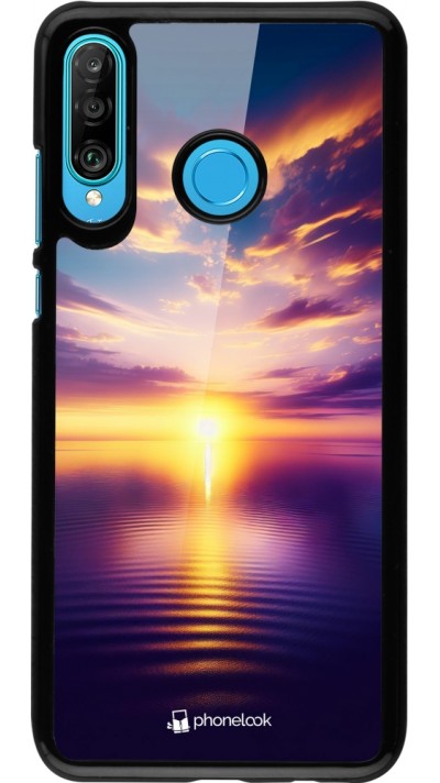 Coque Huawei P30 Lite - Coucher soleil jaune violet