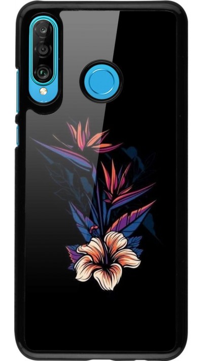 Hülle Huawei P30 Lite - Dark Flowers