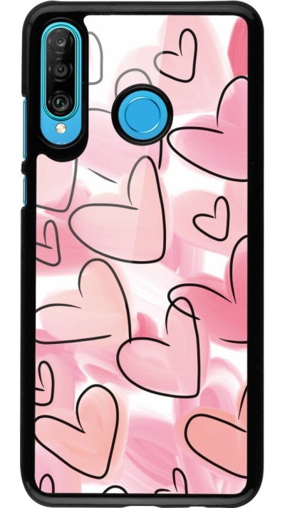 Coque Huawei P30 Lite - Easter 2023 pink hearts
