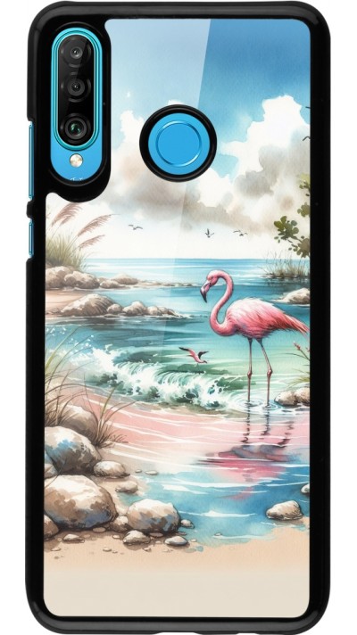 Huawei P30 Lite Case Hülle - Flamingo Aquarell