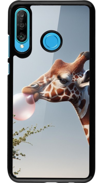 Coque Huawei P30 Lite - Girafe à bulle
