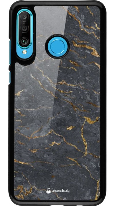 Hülle Huawei P30 Lite - Grey Gold Marble