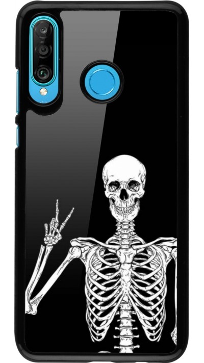 Huawei P30 Lite Case Hülle - Halloween 2023 peace skeleton
