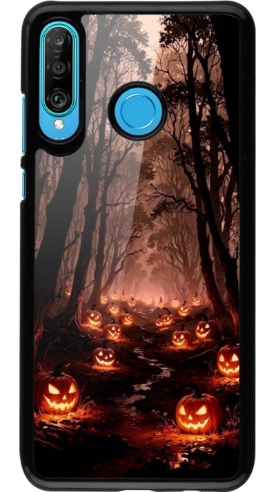 Huawei P30 Lite Case Hülle - Halloween 2025 Road of Terrifying Pumpkins