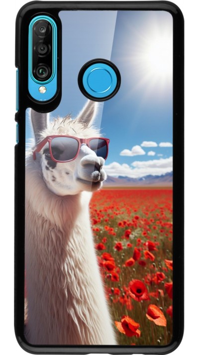 Huawei P30 Lite Case Hülle - Lama Chic in Mohnblume