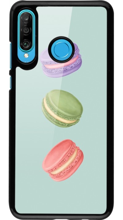 Coque Huawei P30 Lite - Macarons on green background
