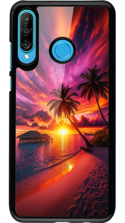 Huawei P30 Lite Case Hülle - Malediven Abenddämmerung Glückseligkeit