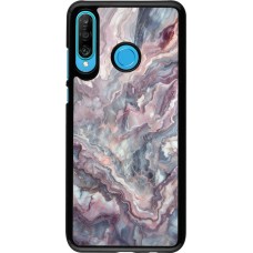 Huawei P30 Lite Case Hülle - Violetter silberner Marmor