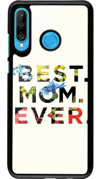 Coque Huawei P30 Lite - Mom 2023 best Mom ever flowers