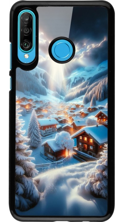 Huawei P30 Lite Case Hülle - Berg Schnee Licht