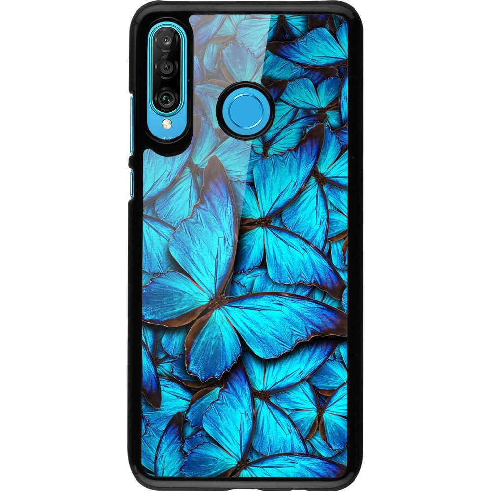 Coque Huawei P30 Lite - Papillon - Bleu