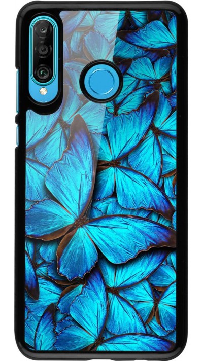 Coque Huawei P30 Lite - Papillon - Bleu