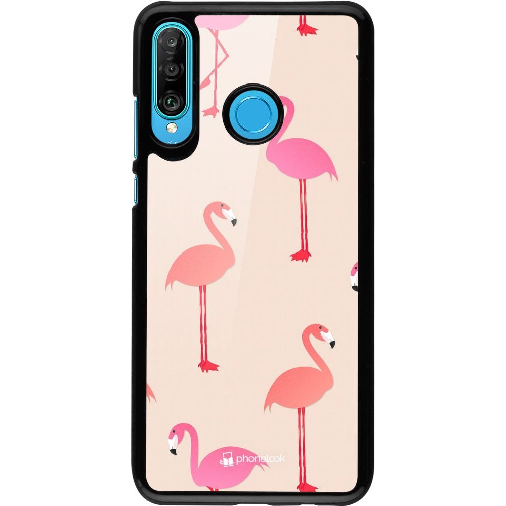 Hülle Huawei P30 Lite - Pink Flamingos Pattern