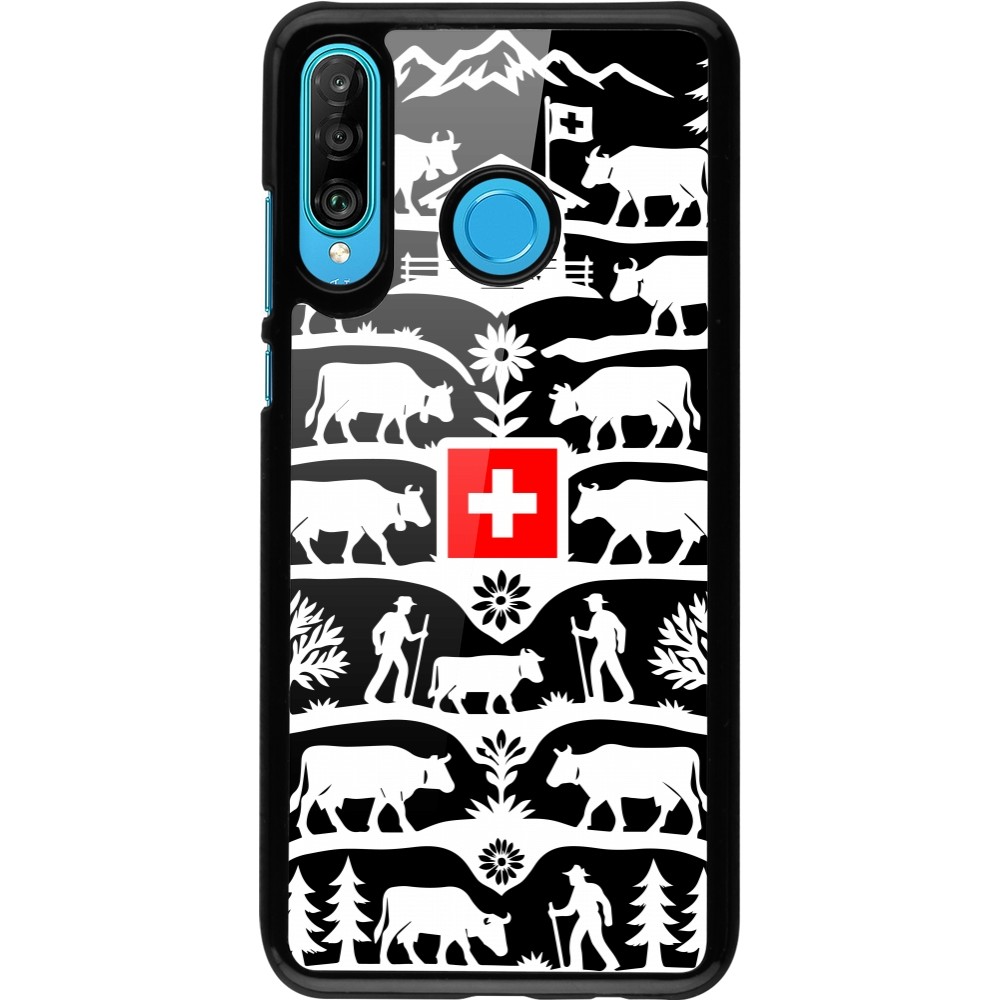 Huawei P30 Lite Case Hülle - Poya Schweiz 3 schwarz