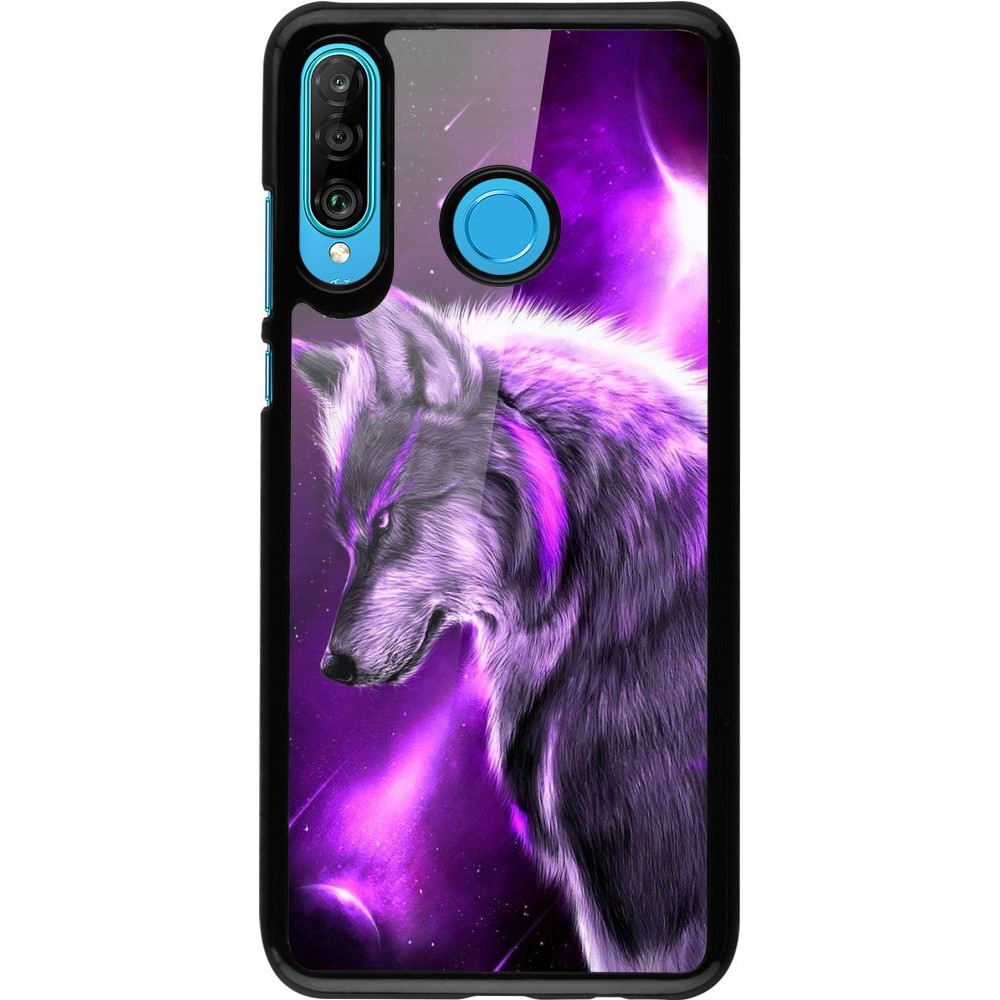 Hülle Huawei P30 Lite - Purple Sky Wolf