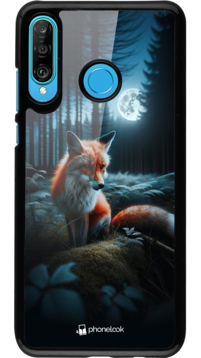 Coque Huawei P30 Lite - Renard lune forêt