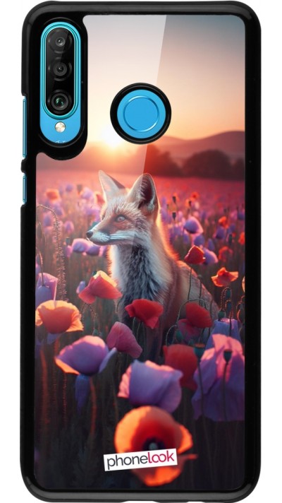 Huawei P30 Lite Case Hülle - Purpurroter Fuchs bei Dammerung