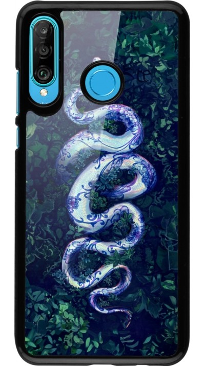 Huawei P30 Lite Case Hülle - Snake Blue Anaconda
