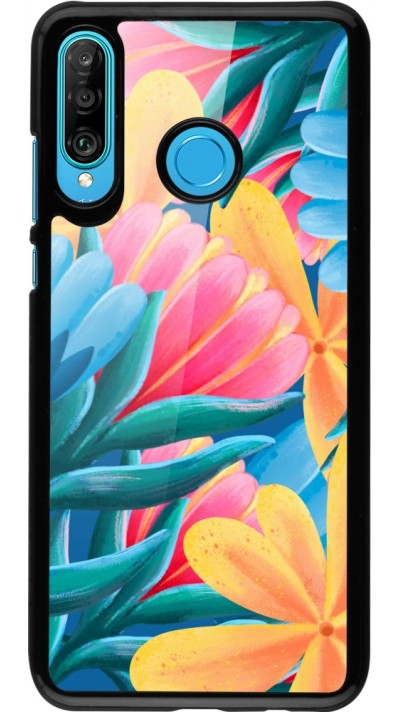 Huawei P30 Lite Case Hülle - Spring 23 colorful flowers