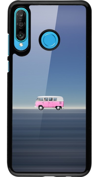 Huawei P30 Lite Case Hülle - Spring 23 pink bus
