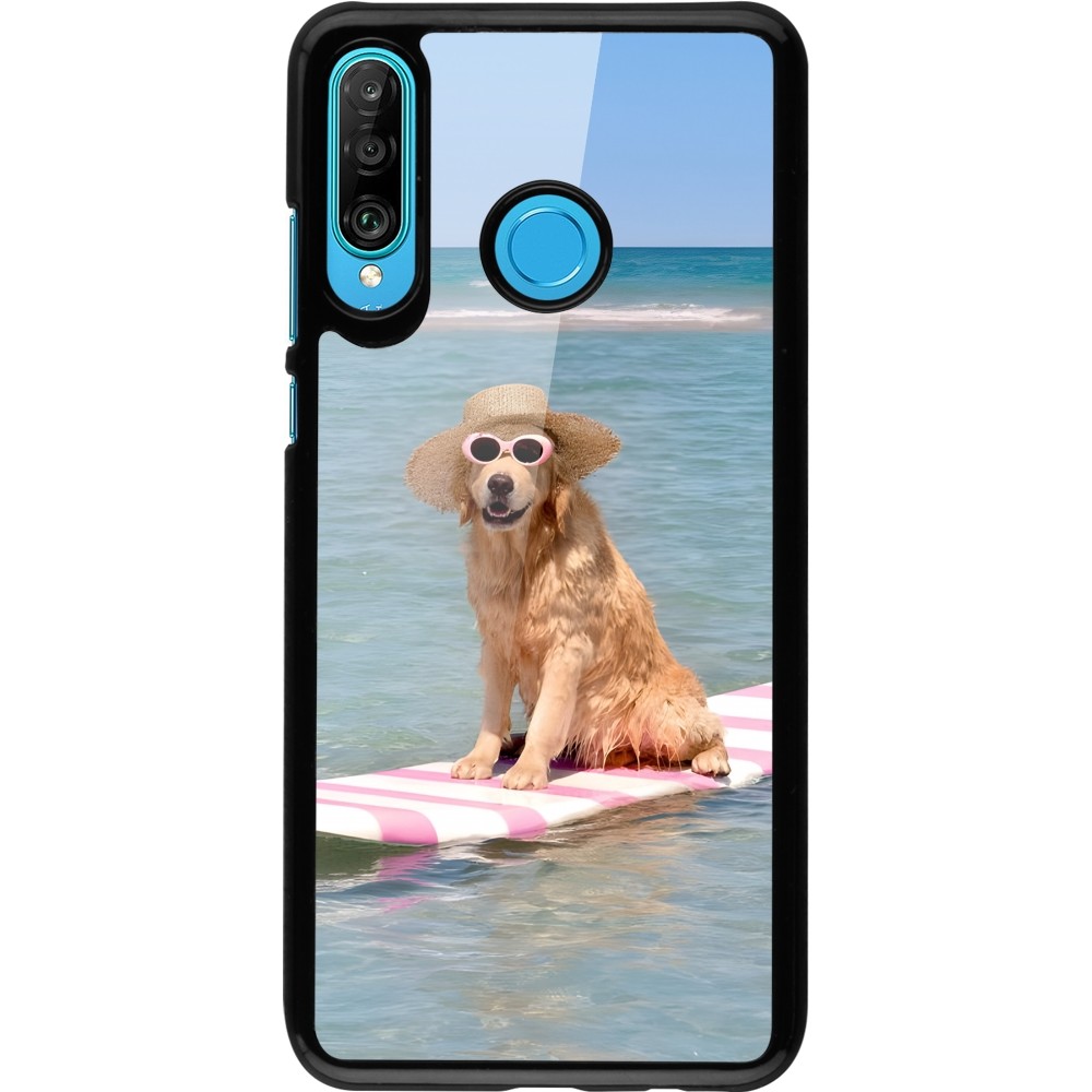 Huawei P30 Lite Case Hülle - Summer Dog on Paddle