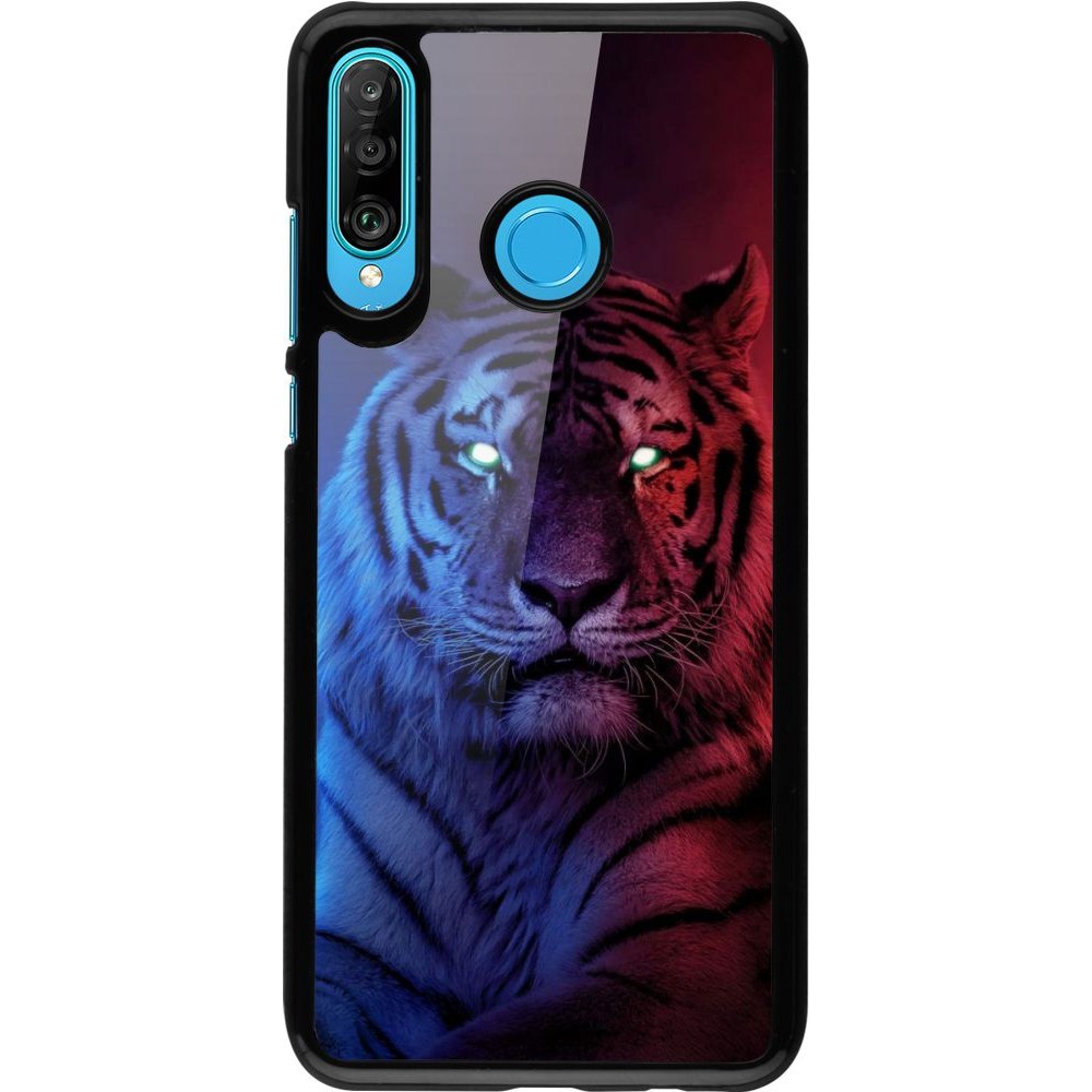 Hülle Huawei P30 Lite - Tiger Blue Red