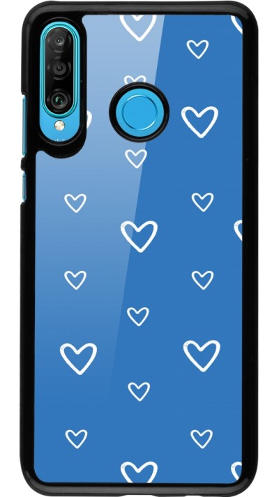 Coque Huawei P30 Lite - Valentine 2023 blue hearts