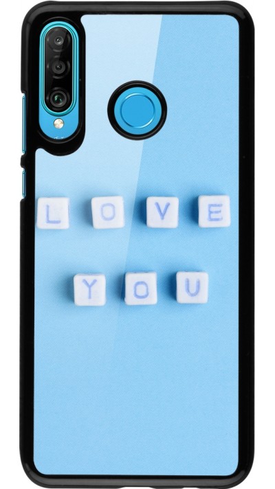 Coque Huawei P30 Lite - Valentine 2023 blue love you